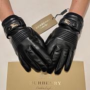 Kitlife Burberry Men’s Gloves sheepskin cashmere Leather Black - 4