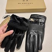 Kitlife Burberry Men’s Gloves sheepskin cashmere Leather Black - 5