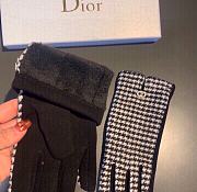 Kitlife Dior Gloves Houndstooth Velvet Leather White - 3