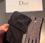 Kitlife Dior Gloves Houndstooth Velvet Leather Blue - 2