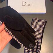 Kitlife Dior Gloves Houndstooth Velvet Leather Blue - 3