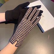 Kitlife Dior Gloves Houndstooth Velvet Leather Blue - 6