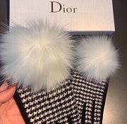 Kitlife Dior Gloves White Wool Houndstooth Velvet Leather White - 6