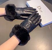 Kitlife Dior Gloves Rabbit Fur Sheepskin Embroidered Leather Black - 6