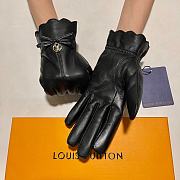 Kitlife Louis Vuitton Gloves Gold Logo Black Sheepskin Leather - 6