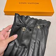 Kitlife Louis Vuitton Gloves Gold Logo Black Sheepskin Leather - 5