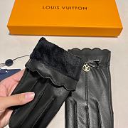 Kitlife Louis Vuitton Gloves Gold Logo Black Sheepskin Leather - 4