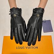 Kitlife Louis Vuitton Gloves Gold Logo Black Sheepskin Leather - 2
