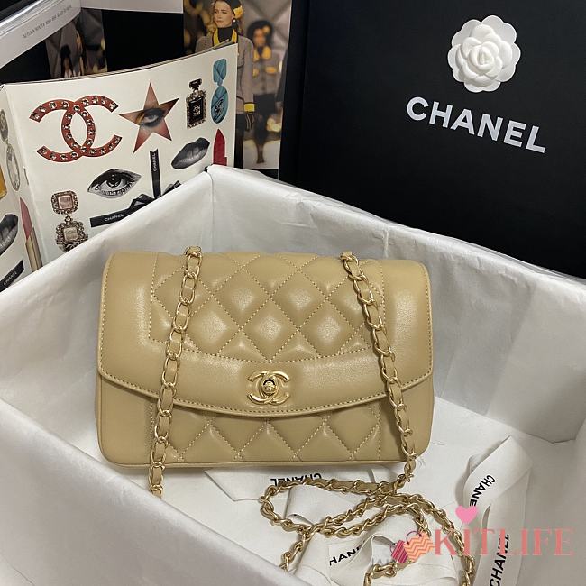 Kitlife Chanel Chain Bag Sheepskin With Golden Hardware Beige – AS1488 - 23x14x7cm - 1