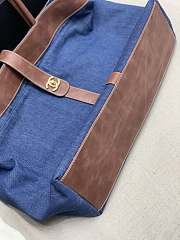 Kitlife Chanel Portable Tote Denim Canvas Double C Buckle – 44x37x12 cm - 4