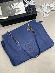 Kitlife Chanel Portable Tote Denim Canvas – 44x37x12 cm - 3