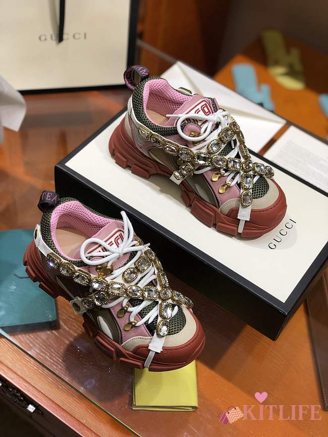 Kitlife Gucci Hiking Shoes High-Top Sneakers Pink - 1
