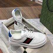 Kitlife Gucci Sneaker With Web White leather with blue detail at back - ‎670415 - 1