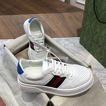 Kitlife Gucci Sneaker With Web White leather with blue detail at back - ‎670415