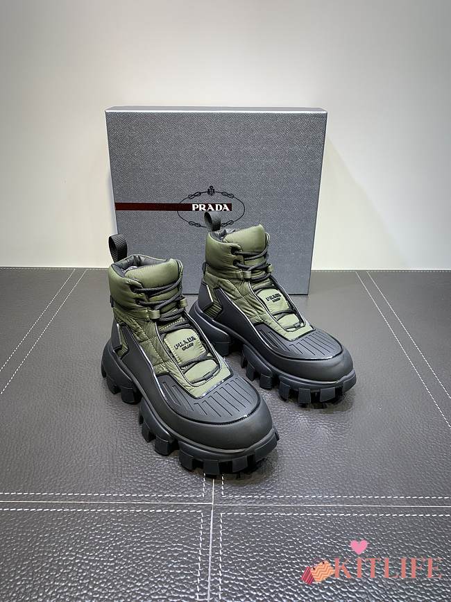 Prada Cloudbust Thunder High Top Sneaker Green - 1