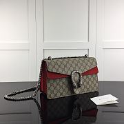 Kitlife Gucci Dionysus Small GG Shoulder Red and Bag Beige/ebony GG Supreme canvas – 28x18x9cm - 6