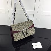 Kitlife Gucci Dionysus Small GG Shoulder Burgundy and Bag Beige/ebony GG Supreme canvas – 28x18x9cm - 1
