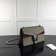 Kitlife Gucci Dionysus Small GG Shoulder Burgundy and Bag Beige/ebony GG Supreme canvas – 28x18x9cm - 5