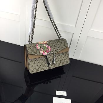 Kitlife Gucci Re-edition Dionysus Small GG Bloom Shoulder Bag Beige/ebony GG Supreme canvas – 28x18x9cm