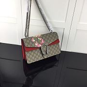 Kitlife Gucci Re-edition Dionysus Small GG Bloom Shoulder Bag Red and Beige/ebony GG Supreme canvas – 28x18x9cm - 1