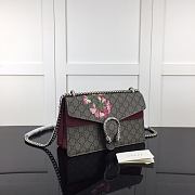 Kitlife Gucci Re-edition Dionysus Small GG Bloom Shoulder Bag Burgundy Beige/ebony GG Supreme canvas – 28x18x9cm - 2