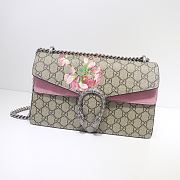 Kitlife Gucci Re-edition Dionysus Small GG Bloom Shoulder Bag Pink and Beige/ebony GG Supreme canvas – 28x18x9cm - 1