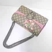 Kitlife Gucci Re-edition Dionysus Small GG Bloom Shoulder Bag Pink and Beige/ebony GG Supreme canvas – 28x18x9cm - 3