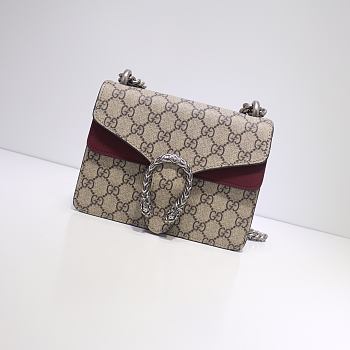 Kitlife Gucci Dionysus Small GG Shoulder Bag Burgundy and Beige/ebony GG Supreme canvas –20x15x5cm