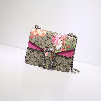 Kitlife Gucci Re-edition Dionysus Small GG Bloom Shoulder Bag Pink Beige/ebony GG Supreme canvas –20x15x5cm