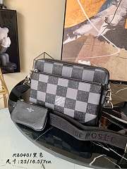 Kitlife Louis Vuitton Trio messenger black bag Damier checkerboard pattern -  N8040 - 25 x 18.5 x 7 cm - 1