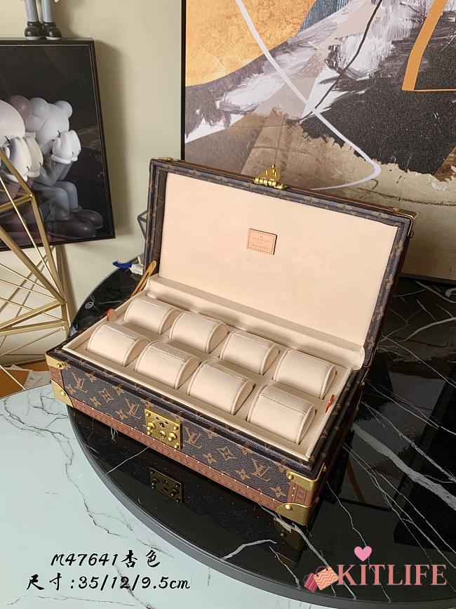 Kitlife Louis Vuitton Coffret Beige 8 Watch Case Monogram Canvas - M47641 - 35 x 12 x 19.5 cm  - 1