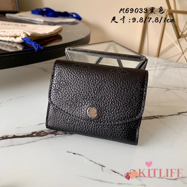 Kitlife Louis Vuitton Black Iris Mahina XS Wallet - M69033 - 9.8 x 7.8 x 1.0 cm - 1