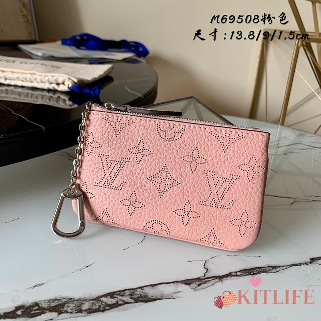 Kitlife Louis Vuitton Key Pouch Mahina Leather Magnolia Pink - M69508 - 13.8X9X1.5cm - 1