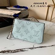 Kitlife Louis Vuitton Key Pouch Mahina Leather Vert Lagon BLue - M69508 - 13.8X9X1.5cm - 1