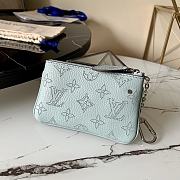 Kitlife Louis Vuitton Key Pouch Mahina Leather Vert Lagon BLue - M69508 - 13.8X9X1.5cm - 5