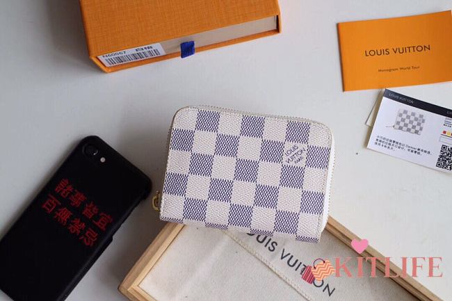 Kitlife Louis Vuitton Zippy Coin Purse Damier Grid White - M60067 - 11 x 8.5 x 2 cm  - 1