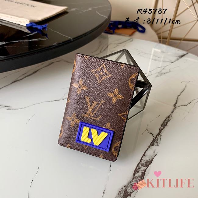 Kitlife Louis Vuitton Pocket Wallet Monogram canvas 3D rubber patches – M45787 - 8 x 11 x 1 cm - 1