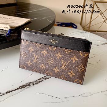 Kitlife Louis Vuitton Presbyopia Slim Purse Clutch Monogram canvas Dark Brown – M80346  - 20 x 11 x 0.5 cm