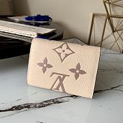 Kitlife Louis Vuitton VICTORINE WALLET Bicolor Monogram Empreinte Leather Cream / Bois de Rose Pink - M80086 - 12 x 9.5 x 1.5 cm - 3