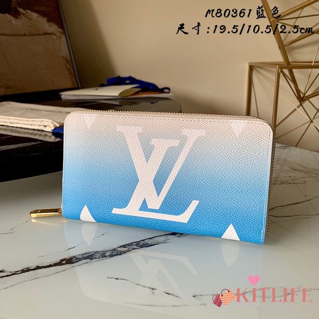 Kitlife Louis Vuitton Zippy Wallet Monogram canvas Blue Gradient By The Pool accessories - M80361 - 19.5 x 10.5 x 2.5 cm - 1