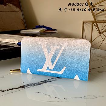 Kitlife Louis Vuitton Zippy Wallet Monogram canvas Blue Gradient By The Pool accessories - M80361 - 19.5 x 10.5 x 2.5 cm