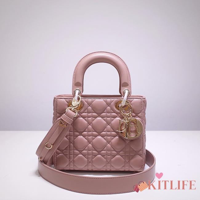 Kitlife Dior Lady Matte Pink Lambskin - 20x17x9cm - 1