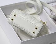 Kitlife Dior Lady Micro Amour Cannage Lambskin White - 12x10x5cm - 6