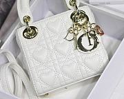 Kitlife Dior Lady Micro Amour Cannage Lambskin White - 12x10x5cm - 2