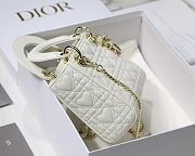 Kitlife Dior Lady Mini Amour Cannage Lambskin White - 17x15x5cm - 6