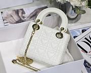 Kitlife Dior Lady Mini Amour Cannage Lambskin White - 17x15x5cm - 4
