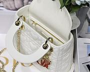 Kitlife Dior Lady Mini Amour Cannage Lambskin White - 17x15x5cm - 3