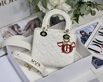 Kitlife Dior Lady Small Amour Cannage Lambskin White - 20x16.5x8cm