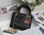 Kitlife Dior Lady Mini Amour Cannage Lambskin Black - 17x15x5cm - 1