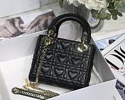 Kitlife Dior Lady Mini Amour Cannage Lambskin Black - 17x15x5cm - 6